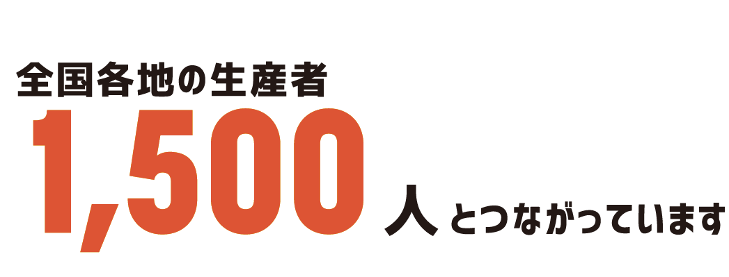 全国各地の生産者1500人とつながっています