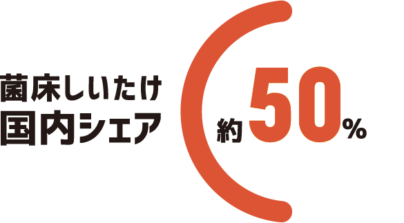 菌床しいたけ国内シェア 約50%