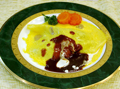 牛肉入りきのこオムレツ