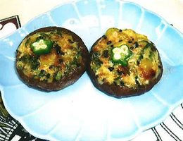 しいたけの夏野菜詰め味噌マヨネーズ焼き