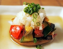 しいたけと夏野菜のおろしポン酢