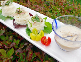 しいたけポタージュで素麺を