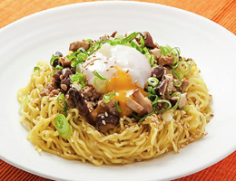 そぼろしいたけのひやし混ぜ麺