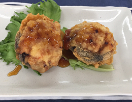 しいたけだんごの甘酢あんかけ