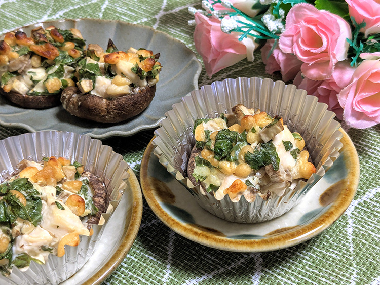 鶏むね肉と大葉の栄養満点しいたけ焼き